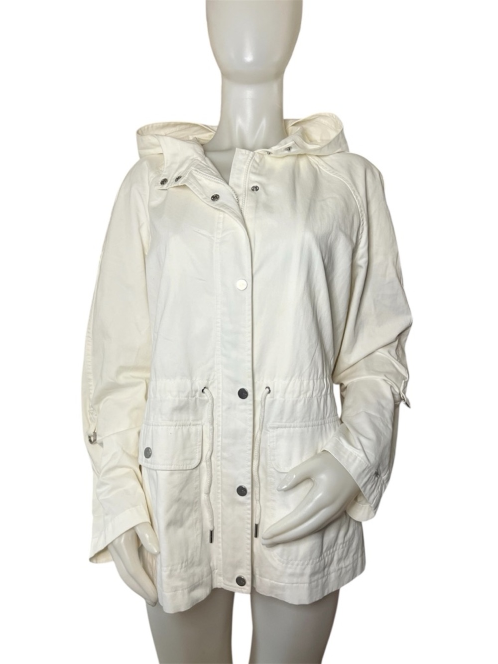 Tommy Hilfiger White Hooded Utility Jacket
